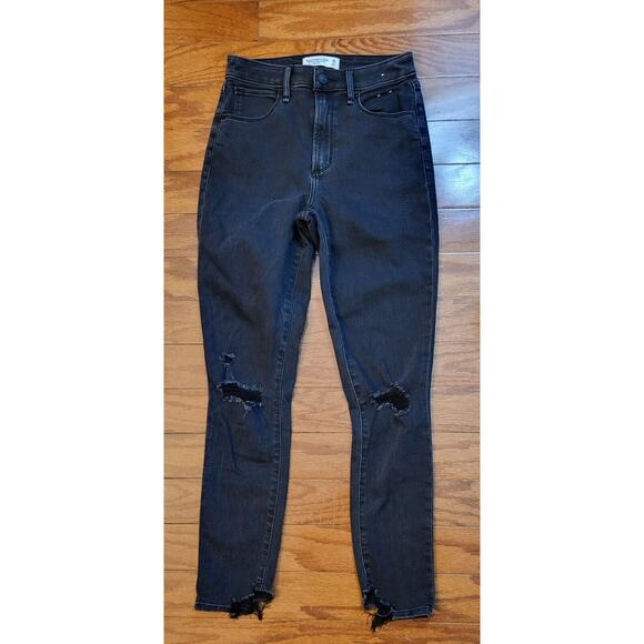 Abercrombie & Fitch The Super Skinny Ankle High Rise Pant Black Women’s Sz 26/2R - Picture 1 of 12